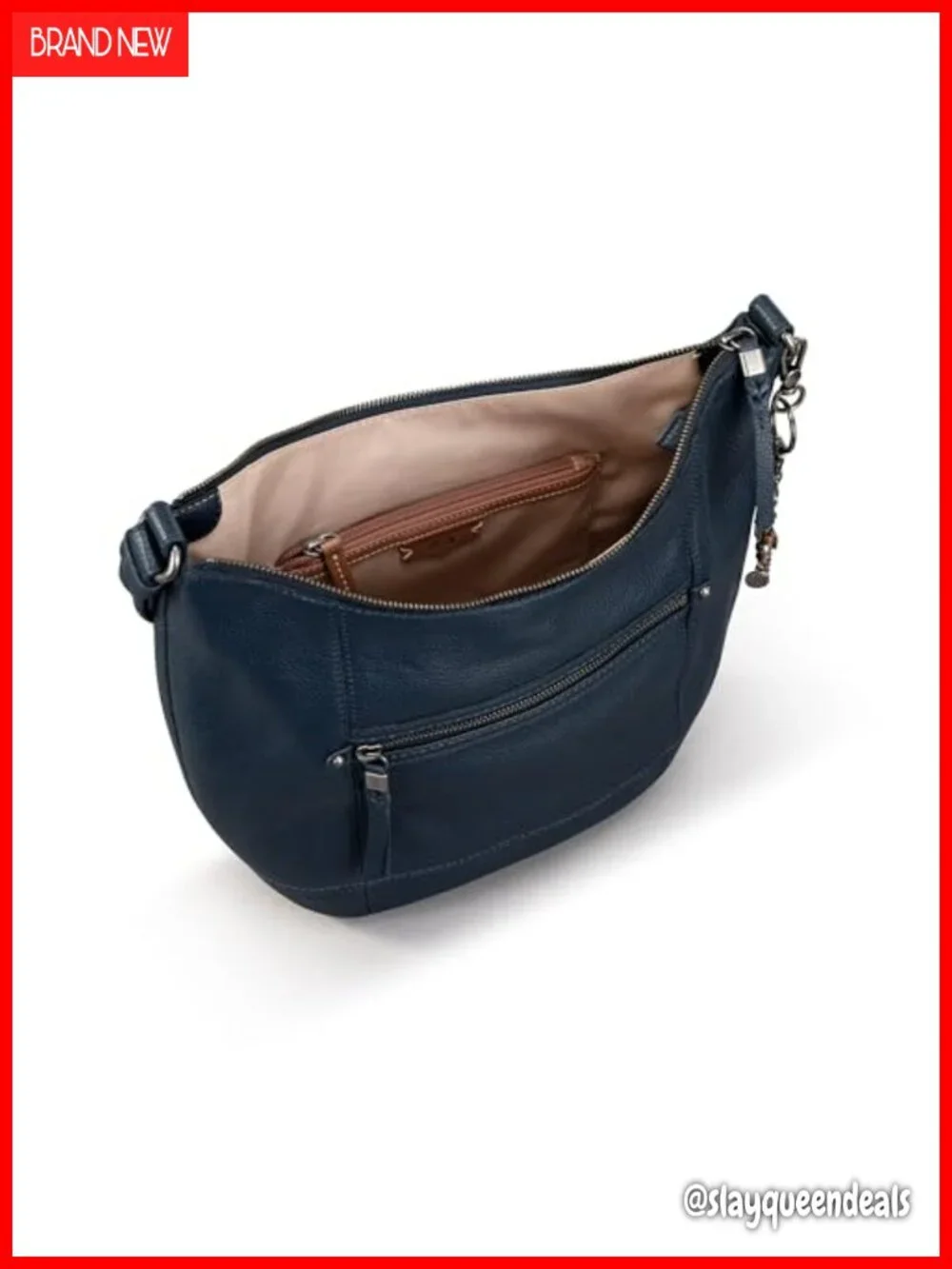 Large Slouchy Hobo Bag, Zip Pocket, Leather Shoulder Purse